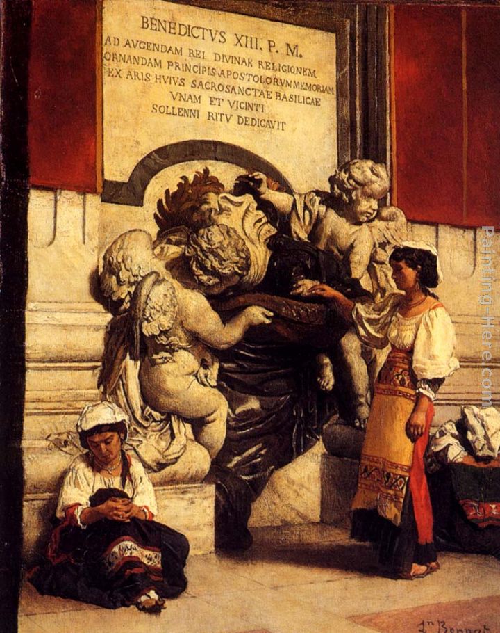 Fountain By The Cathredral Of St. Peter In Rome painting - Leon Bonnat Fountain By The Cathredral Of St. Peter In Rome art painting